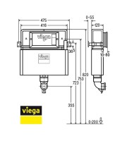 MEDIDAS CISTERNA EMPOTRADA 3L PREVISTA VIEGA